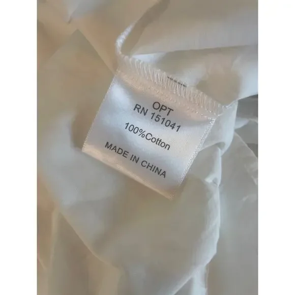 O.P.T Passion Midi Dress White Poplin Ruffle Apron Size Medium M Prairie Cottage - Picture 8 of 9